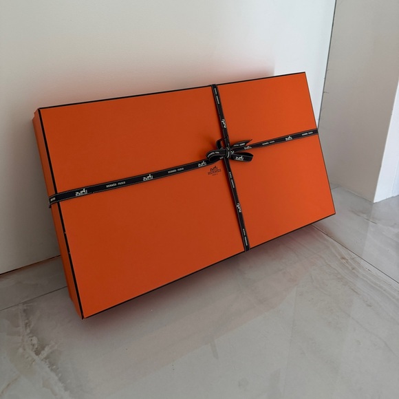 Hermes Paris Long Large Box with 9 Foot Logo Ribbon